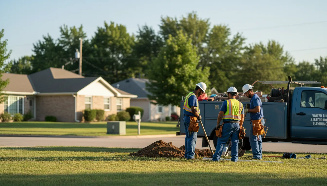 Residential water line and bathroom plumbing service in Shreveport, LA